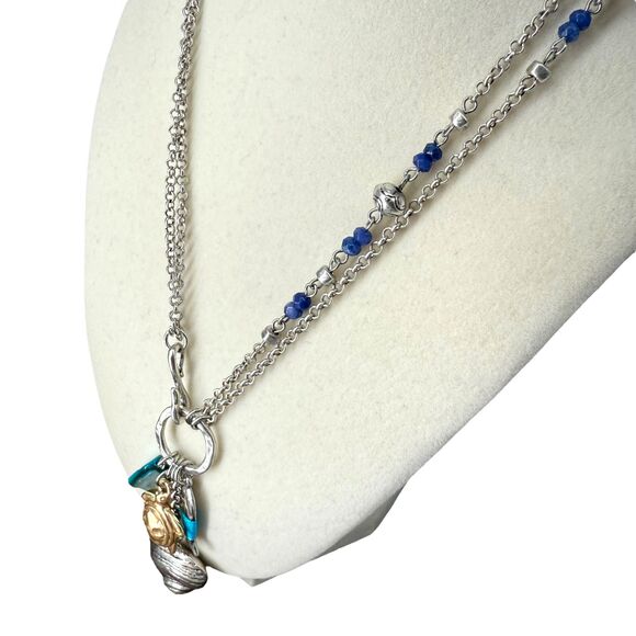 J. Jill Charm Necklace Rising Tides Convertible Turtle Fish Shell Abalone Jade - Picture 6 of 13